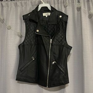 black leather vest good condition